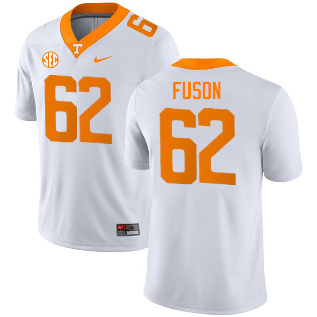 Clyde Fuson Tennessee Jersey,Tennessee Volunteers #62 Clyde Fuson College Jersey,Uniforms-White